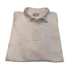 Faherty Polo Shirt Men’s Sunwashed White  Organic Cotton with Pocket Sz XXL
